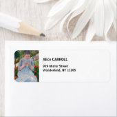 メアリーカサットガール裁縫インアガーデン ラベル (インサイチュ)