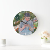 メアリーカサットガール裁縫インアガーデン ラージ壁時計 (ホーム)