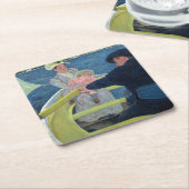 メアリーカサットザボートパーティー スクエアペーパーコースター (アングル)