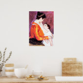 メアリーカサットルイーズ彼女の子供を看護 ポスター (キッチン)