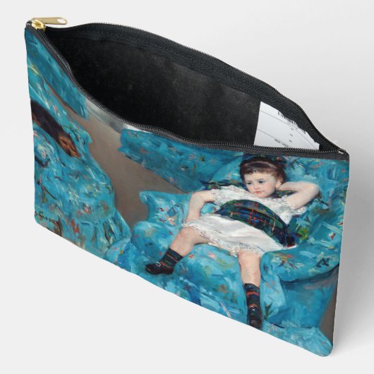 メアリーカサット – 小さな女の子インアブルーアームチェア アクセサリーポーチ (見開き)