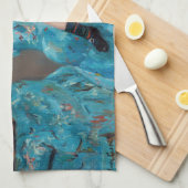 メアリーカサット – 小さな女の子インアブルーアームチェア キッチンタオル (四つ折り)