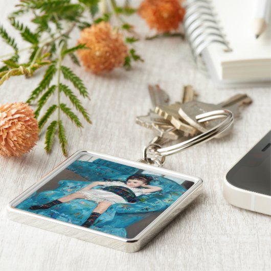 メアリーカサット – 小さな女の子インアブルーアームチェア キーホルダー (側面)