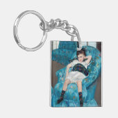 メアリーカサット – 小さな女の子インアブルーアームチェア キーホルダー (正面左)