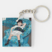 メアリーカサット – 小さな女の子インアブルーアームチェア キーホルダー (裏面)