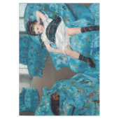 メアリーカサット – 小さな女の子インアブルーアームチェア テーブルクロス (正面)