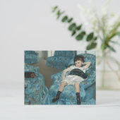 メアリーカサット – 小さな女の子インアブルーアームチェア ポストカード (スタンド正面)