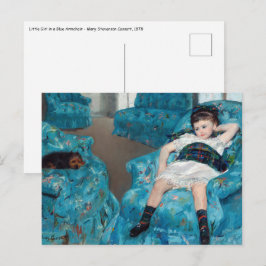 メアリーカサット – 小さな女の子インアブルーアームチェア ポストカード