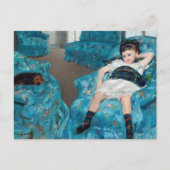 メアリーカサット – 小さな女の子インアブルーアームチェア ポストカード (正面)