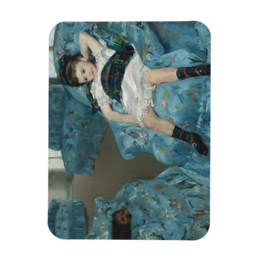 メアリーカサット – 小さな女の子インアブルーアームチェア マグネット (縦)