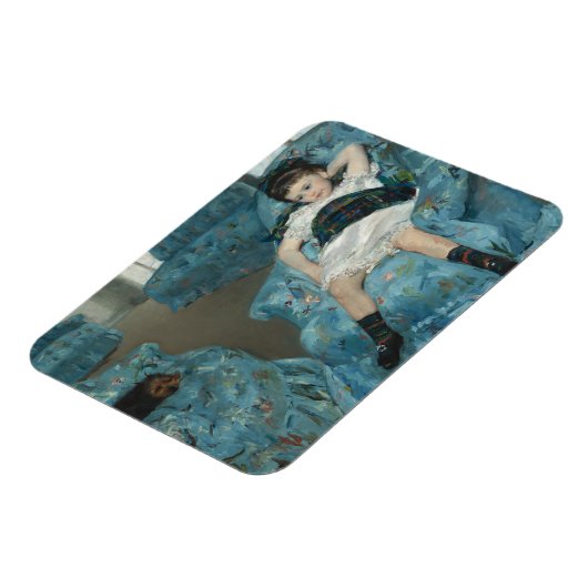 メアリーカサット – 小さな女の子インアブルーアームチェア マグネット (左側)