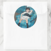 メアリーカサット – 小さな女の子インアブルーアームチェア ラウンドシール (バッグ)