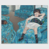 メアリーカサット – 小さな女の子インアブルーアームチェア ラッピングペーパー (フラット)