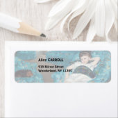 メアリーカサット – 小さな女の子インアブルーアームチェア ラベル (インサイチュ)