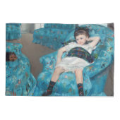 メアリーカサット – 小さな女の子インアブルーアームチェア 枕カバー (裏面)