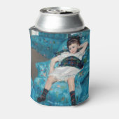 メアリーカサット – 小さな女の子インアブルーアームチェア 缶クーラー (缶裏面)