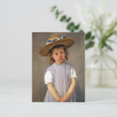 メアリーカサット「麦藁帽子の子」 ポストカード (スタンド正面)