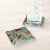 メアリーカッサットヨンマザー裁縫 ガラスコースター (アングル)