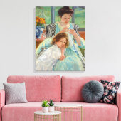 メアリーカッサットヨンマザー裁縫 キャンバスプリント (インサイチュ (リビング))