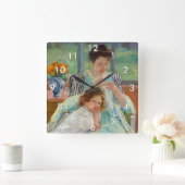 メアリーカッサットヨンマザー裁縫 スクエア壁時計 (ホーム)