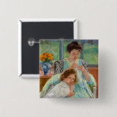 メアリーカッサットヨンマザー裁縫 缶バッジ (正面&裏面)