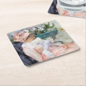 メアリーカッサット スクエアペーパーコースター (アングル)