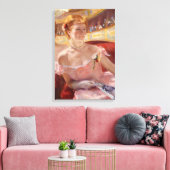 メアリーカッサット – パールネックレスを持つ女性のローリー キャンバスプリント (インサイチュ (リビング))