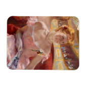 メアリーカッサット – パールネックレスを持つ女性のローリー マグネット (横)