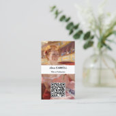 メアリーカッサット – 女性パールネックレスログ – QRコード 名刺 (スタンド正面)