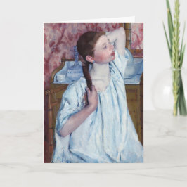 メアリーカッサット – 彼女の髪をアレンジする女の子 カード