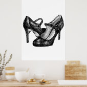 メアリージェーンヒールファッションスケッチ ポスター (キッチン)