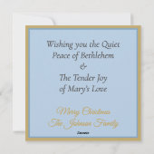 メアリーズマントル&チャイルドクリスマスフラットカード シーズンカード (裏面)