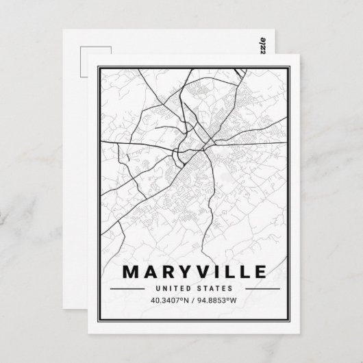 メアリービル テネシー州 アメリカ 旅行 地図 ポストカード (正面/裏面)