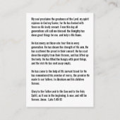 メアリーピシャット祈りの言葉カード 名刺 (裏面)