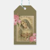 メアリーピンクローズハートの汚れのないフローラ ギフトタグ (正面)