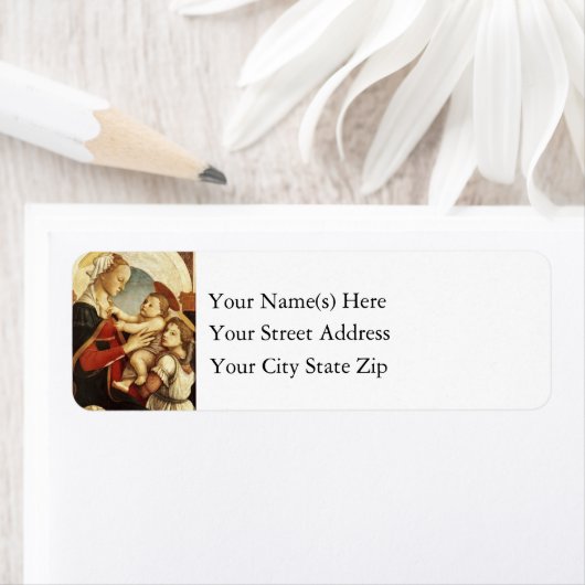 メアリーベビーイエズス&エンジェルヴィンテージクリスマス ラベル (インサイチュ)