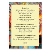 メアリーメモリア祈りの言葉カード テーブルナンバー (裏面)