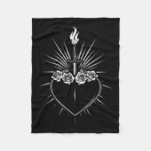 メアリー男性の無垢なハート女性カトリックヴァージン フリースブランケット (正面)