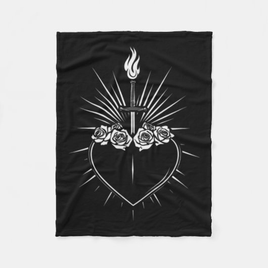 メアリー男性の無垢なハート女性カトリックヴァージン フリースブランケット (正面)