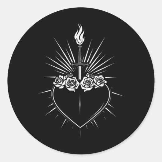 メアリー男性の無垢なハート女性カトリックヴァージン ラウンドシール (正面)