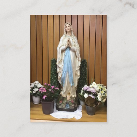 メアリー祈りの言葉カードへの献上品 名刺 (裏面)