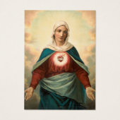 メアリー葬儀ハートカードの無垢祈りの言葉 (裏面)