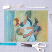 メアリー遊・カッサトのビーチで子どもたち 薄葉紙 (クラフト)