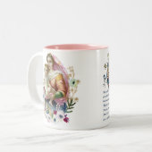 メアリー&イエスフローラ宗教的記憶祈りの言葉 ツートーンマグカップ (正面左)