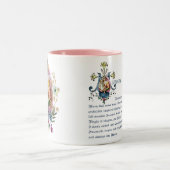 メアリー&イエスフローラ宗教的記憶祈りの言葉 ツートーンマグカップ (中央)