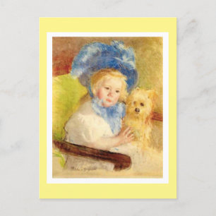 メアリー·カサット著、大きな羽毛の帽子をかぶったシモーネ。 シーズンポストカード