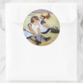 メアリー・カサット遊、子供たちがビーチに乗っている。 ラウンドシール (バッグ)