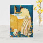 メアリー・カサット・ウーマン・バスティング カード (黄色い花)