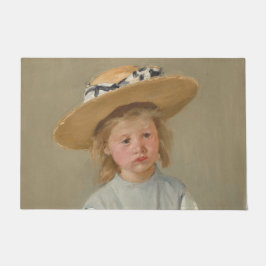 メアリー・カサット - ストローハットをかぶった子供 ドアマット