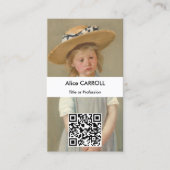 メアリー・カサット - ストローハットを被った子供 - QRコード 名刺 (正面)